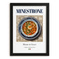Minestrone – Italian Soup Dish, Restaurant Wall Art, in sleek black frame