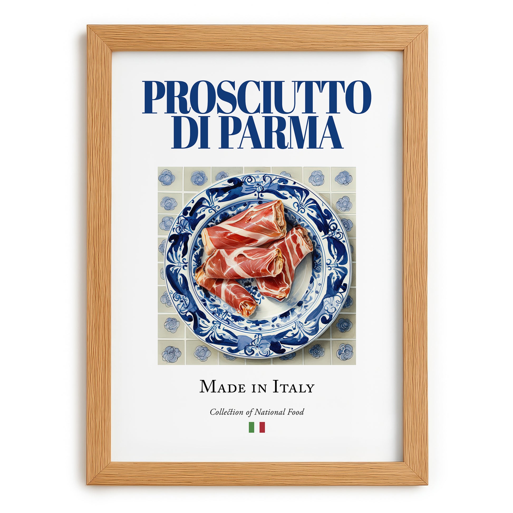 Prosciutto di Parma – Italian Meat Dish, Fine Dining Restaurant Poster, set in oak frame