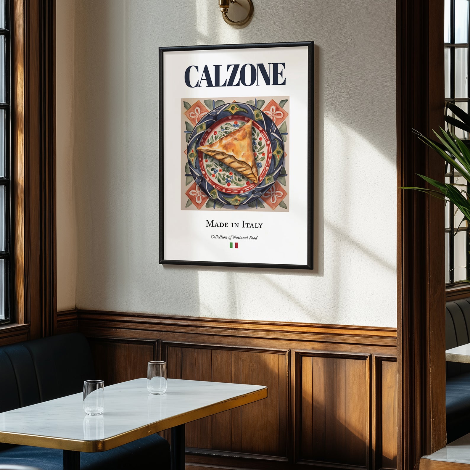 Calzone – Italian Snack Dish, Tavern Poster, clean layout with no caption