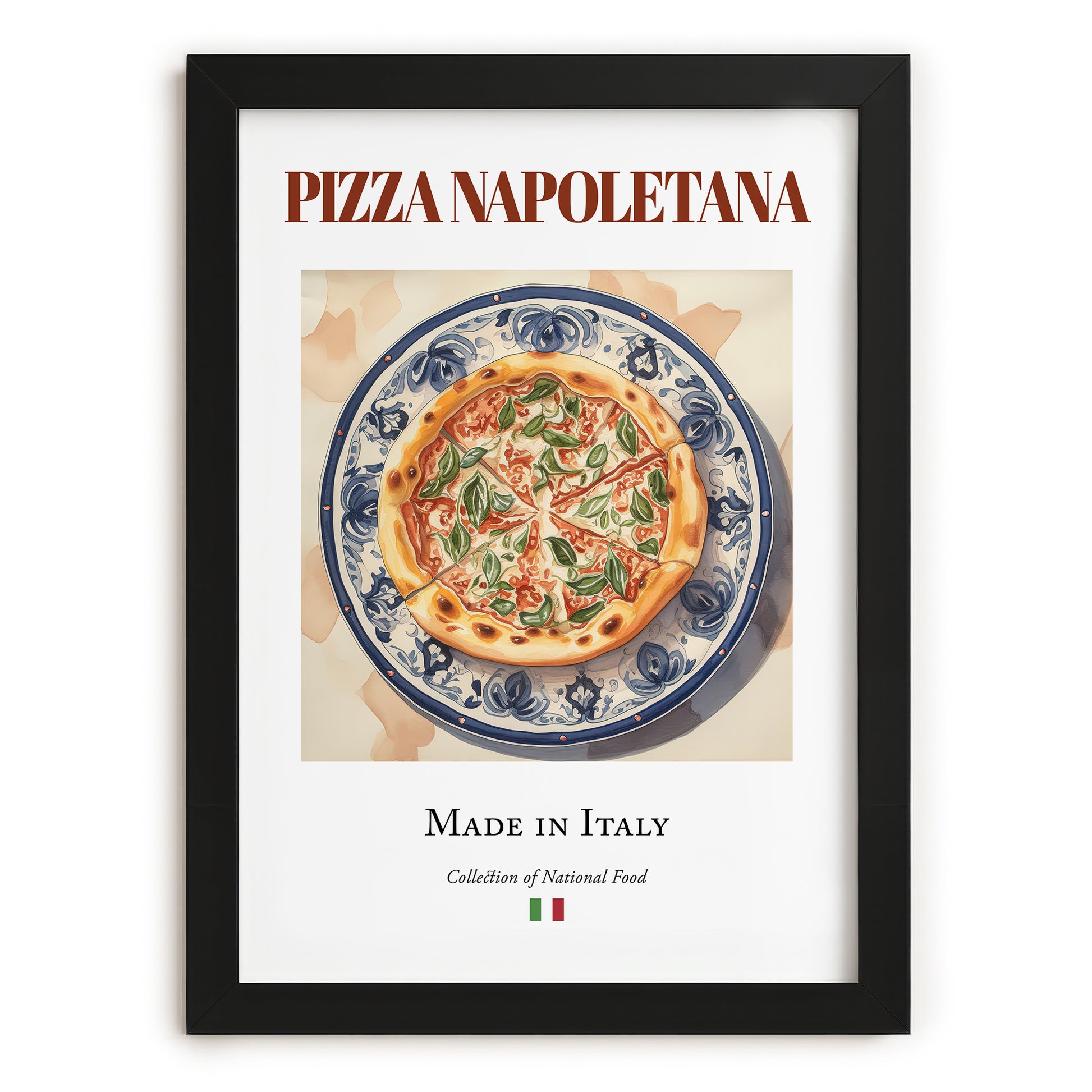 Neapolitan-Style Pizza – Italian Pizza, Ristorante Poster, in sleek black frame