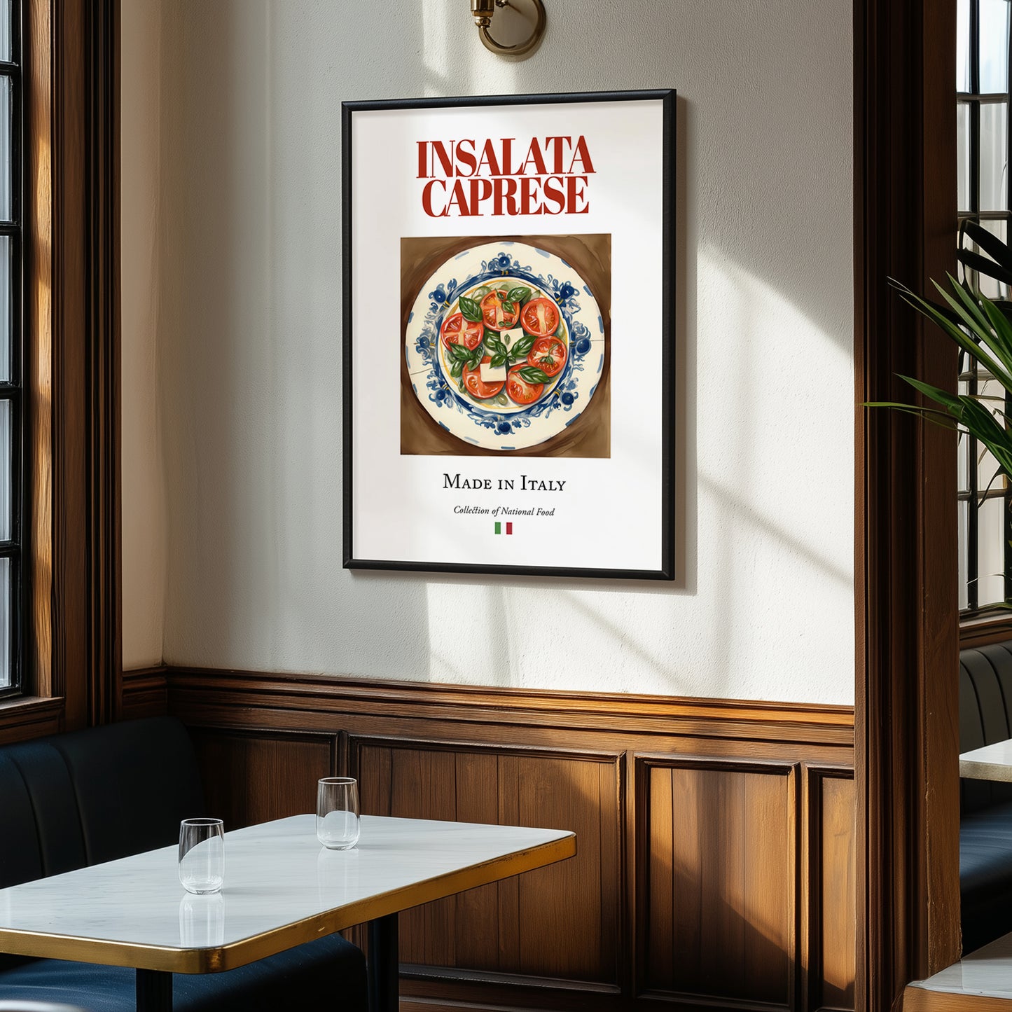 Insalata Caprese – Italian Salad Dish, Food Bar Painting, clean layout with no caption