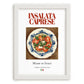 Insalata Caprese – Italian Salad Dish, Food Bar Painting, placed in minimal white frame