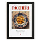 Paccheri – Italian Pasta, Ristorante Poster, in sleek black frame