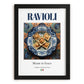 Ravioli – Italian Pasta, Osteria Print, in sleek black frame