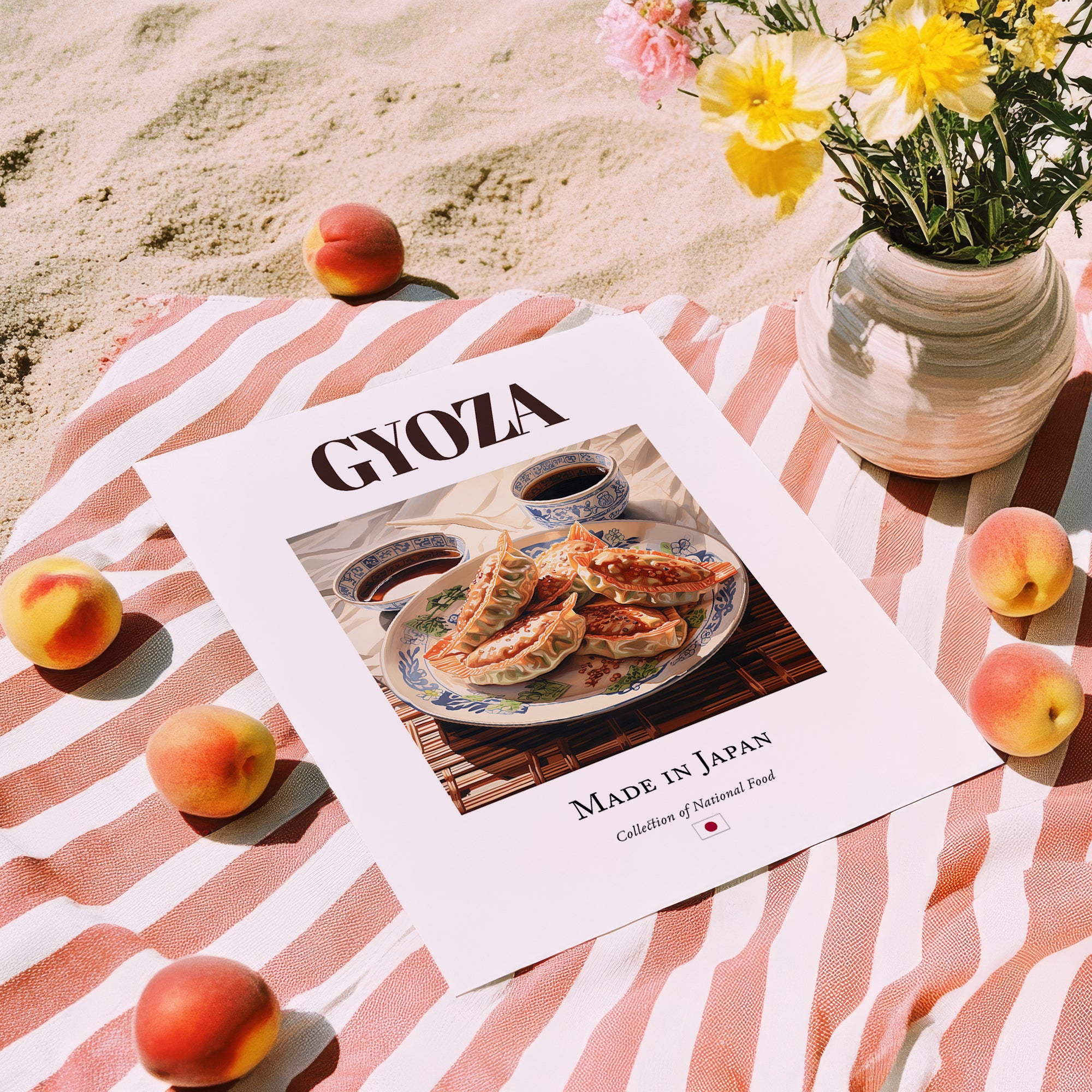 Gyoza – Japanese Dish, Bistro Painting, unframed on coastal sand