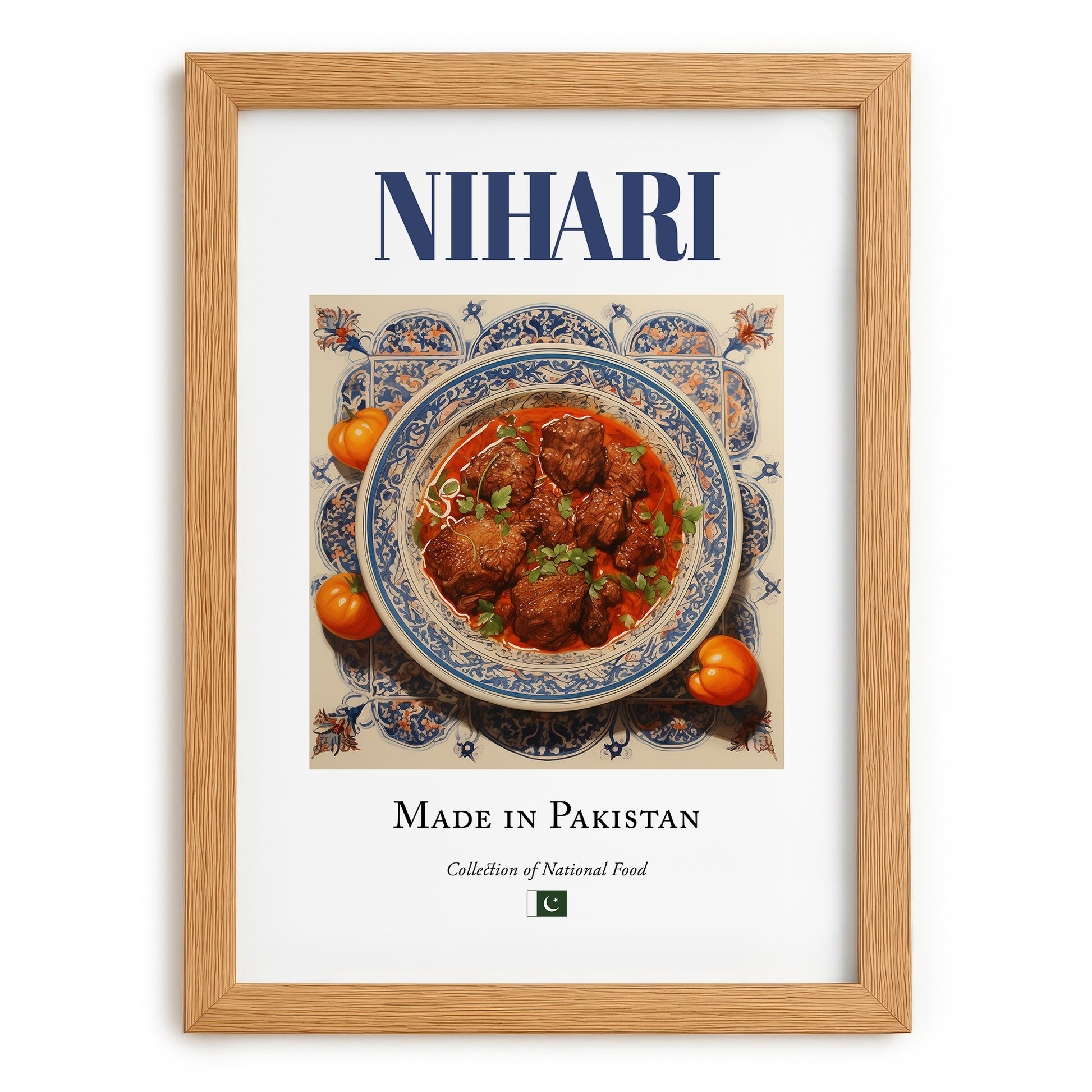 Nihari – Pakistani Soup Dish, Café Painting, set in oak frame