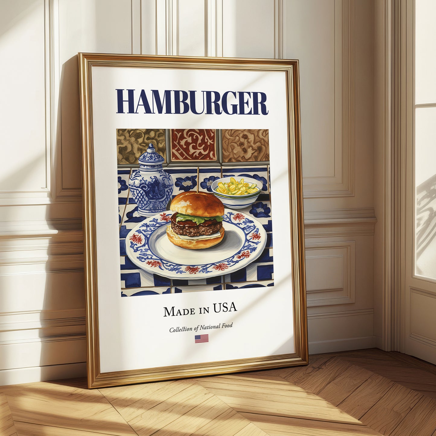 Hamburger – American Snack Dish, Bistro Poster