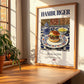 Hamburger – American Snack Dish, Bistro Poster, no-text version framed in wood