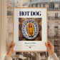 Hot dog – American Snack Dish, Café Illustration, styled in a charming Paris street view