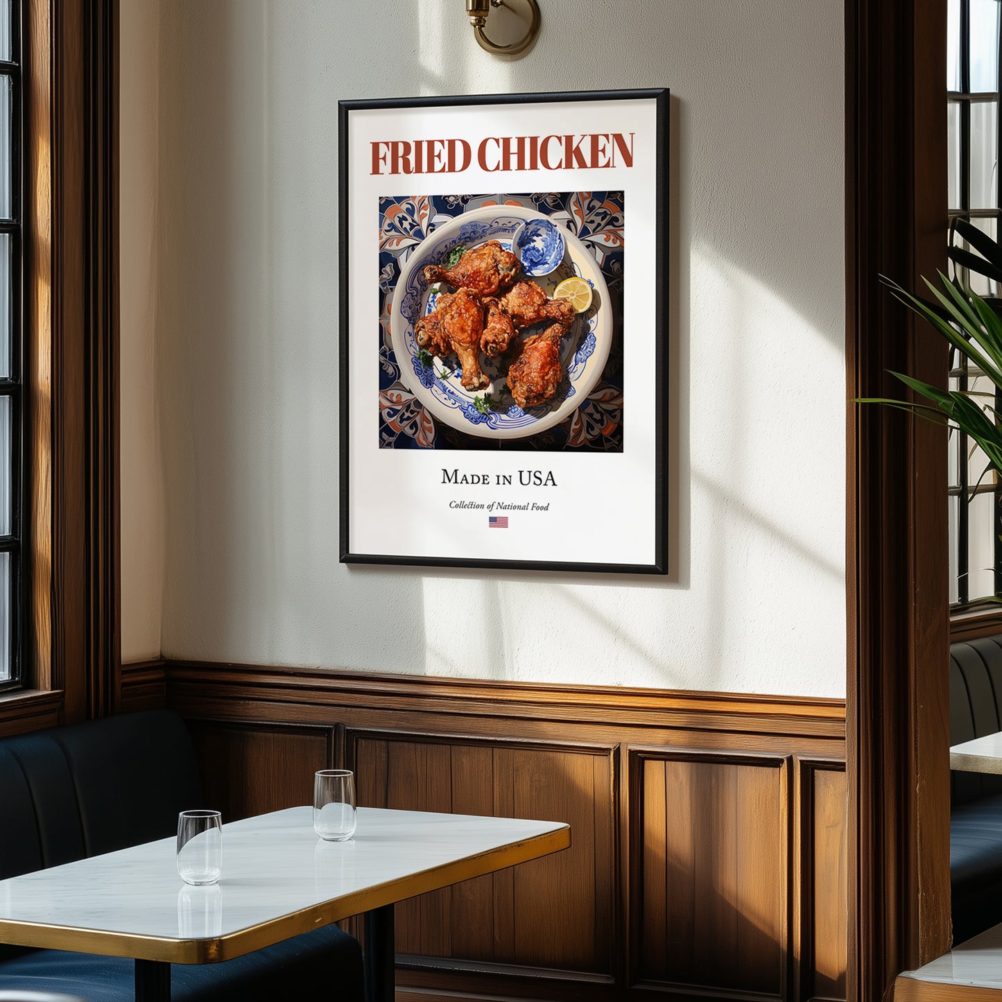 Fried Chicken – American Meat Dish, Restaurant Poster, clean layout with no caption