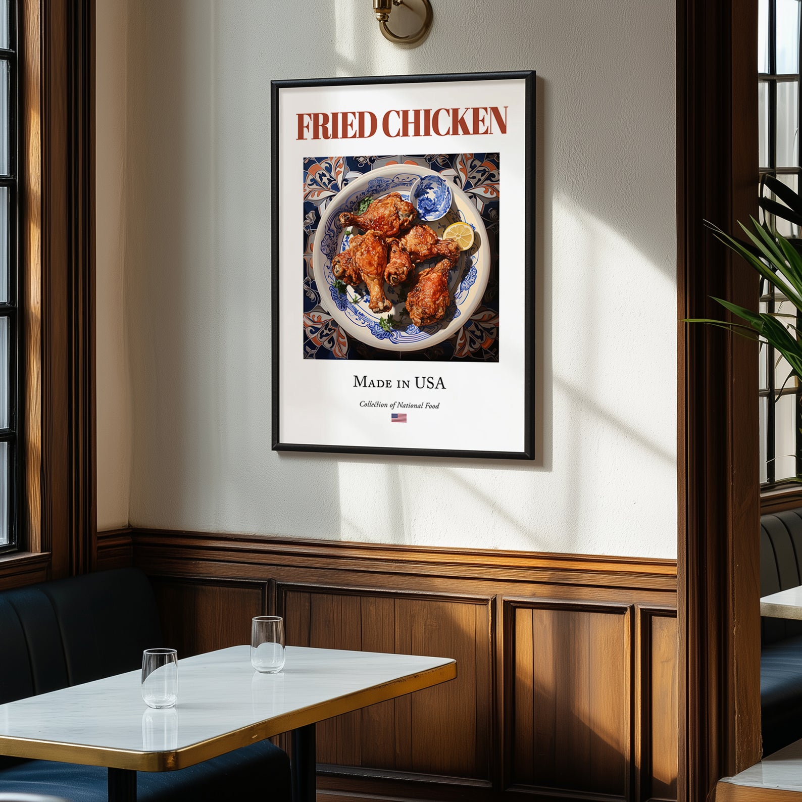 Fried Chicken – American Meat Dish, Restaurant Poster, clean layout with no caption