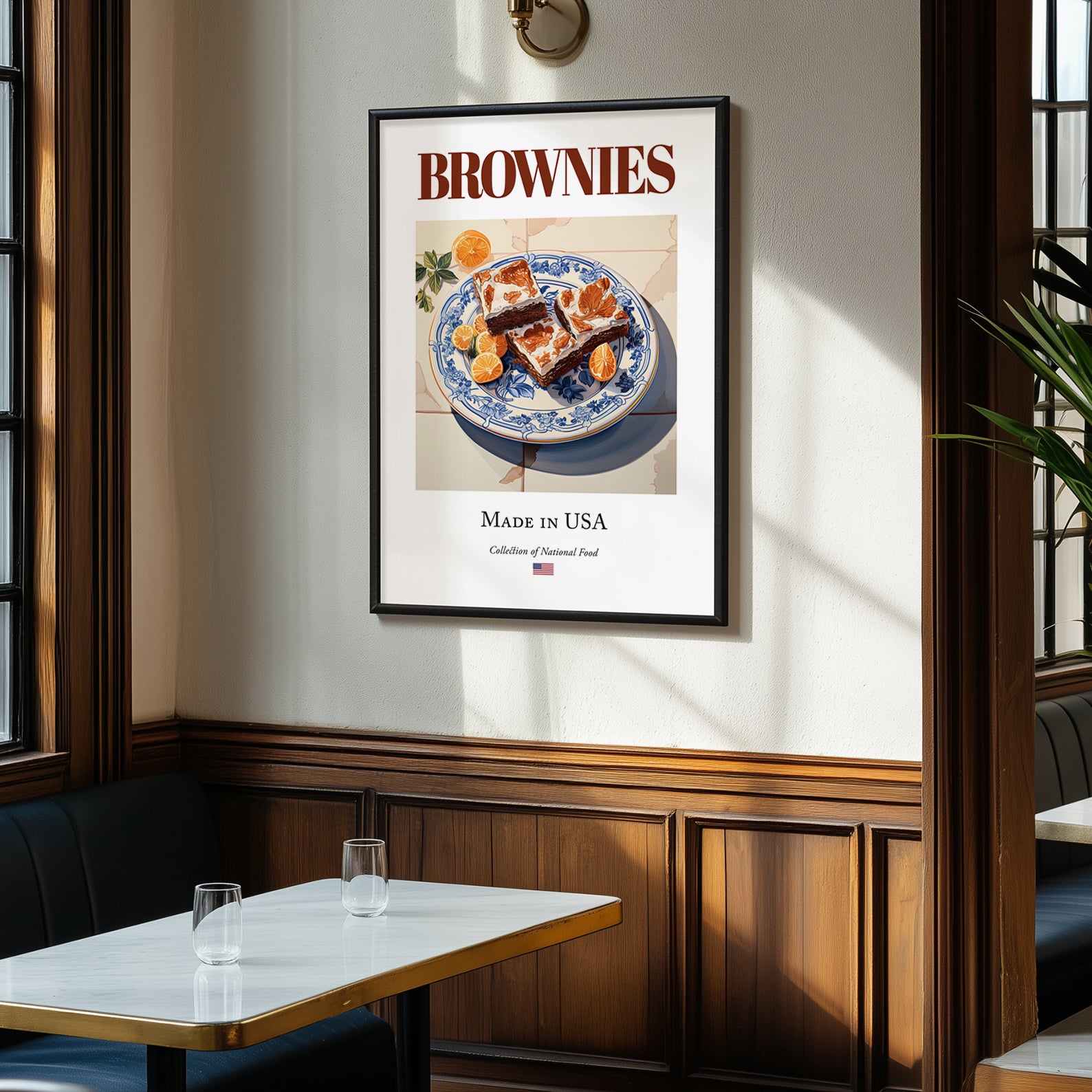 Brownies – American Dessert Dish, Tavern Print, clean layout with no caption