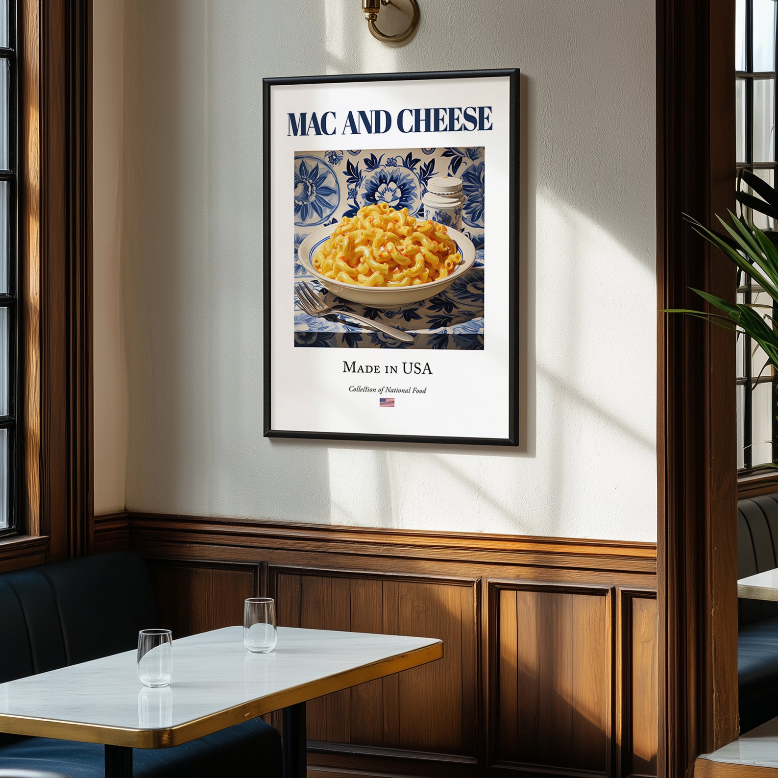 Mac and Cheese – American Dish, Fine Dining Restaurant Poster, clean layout with no caption