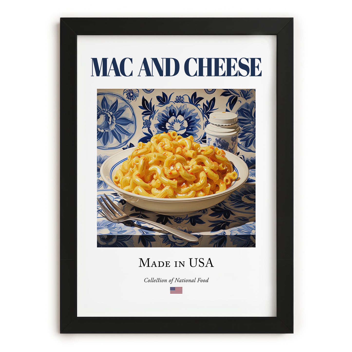 Mac and Cheese – American Dish, Fine Dining Restaurant Poster, in sleek black frame