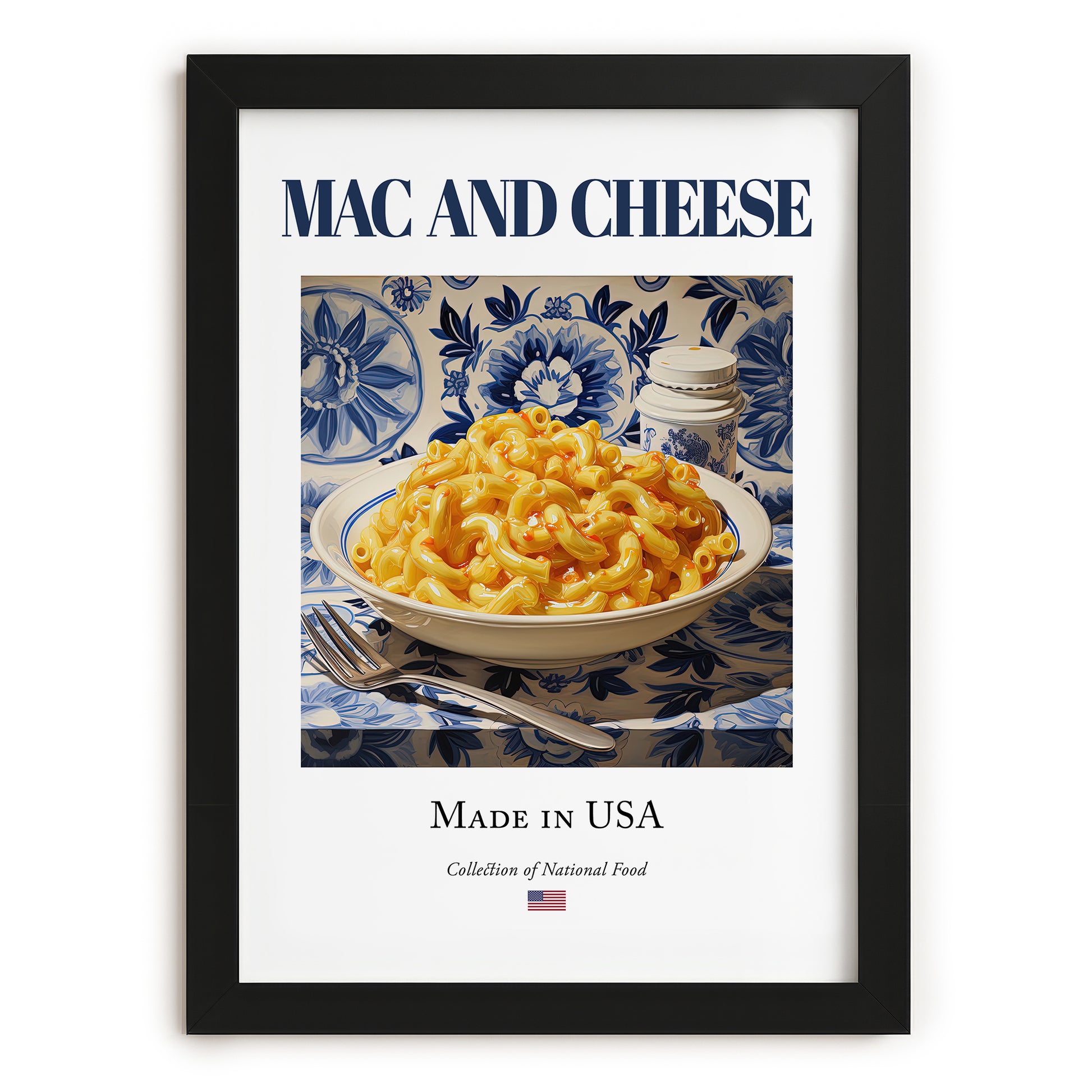 Mac and Cheese – American Dish, Fine Dining Restaurant Poster, in sleek black frame