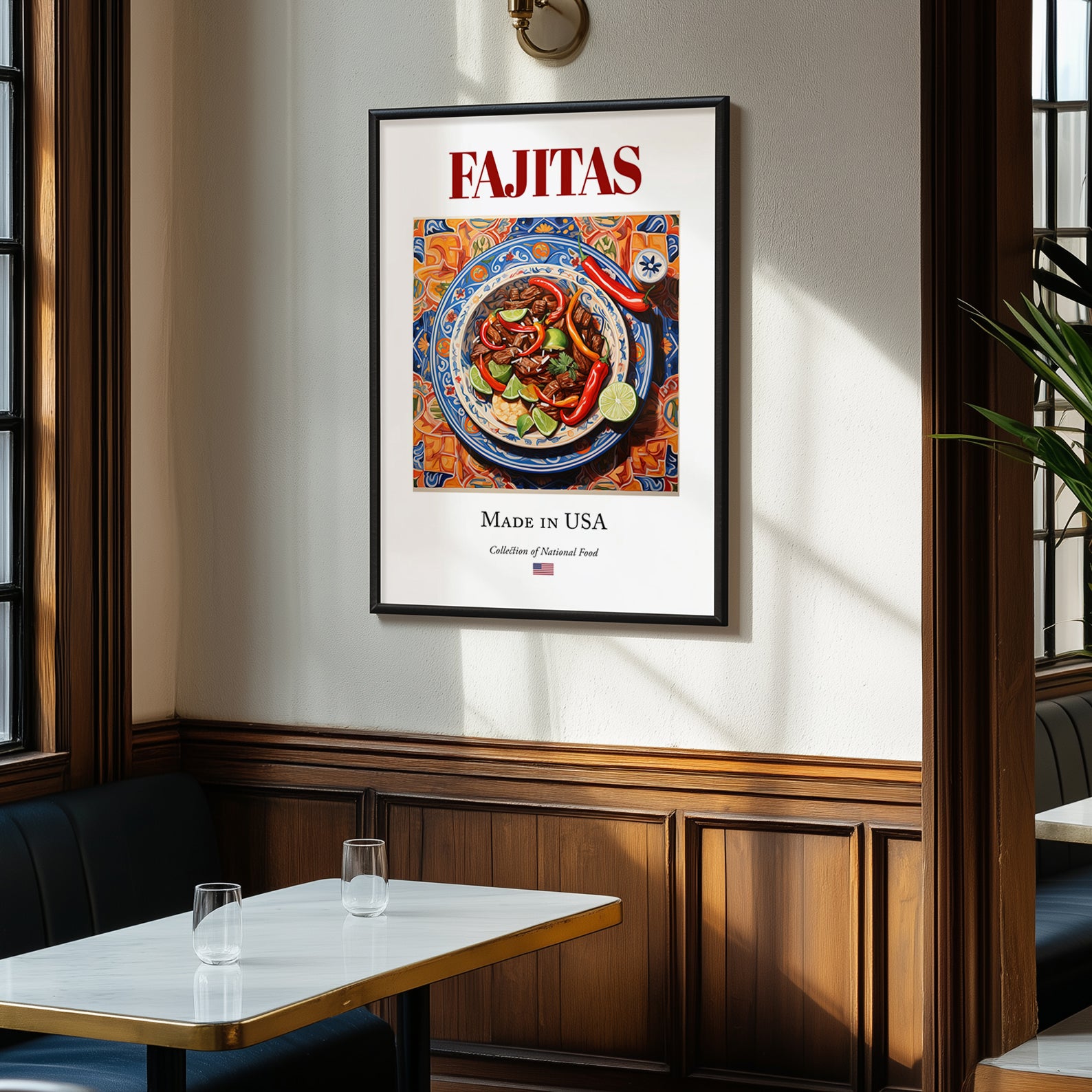 Fajitas – American Dish, Brasserie Print, clean layout with no caption