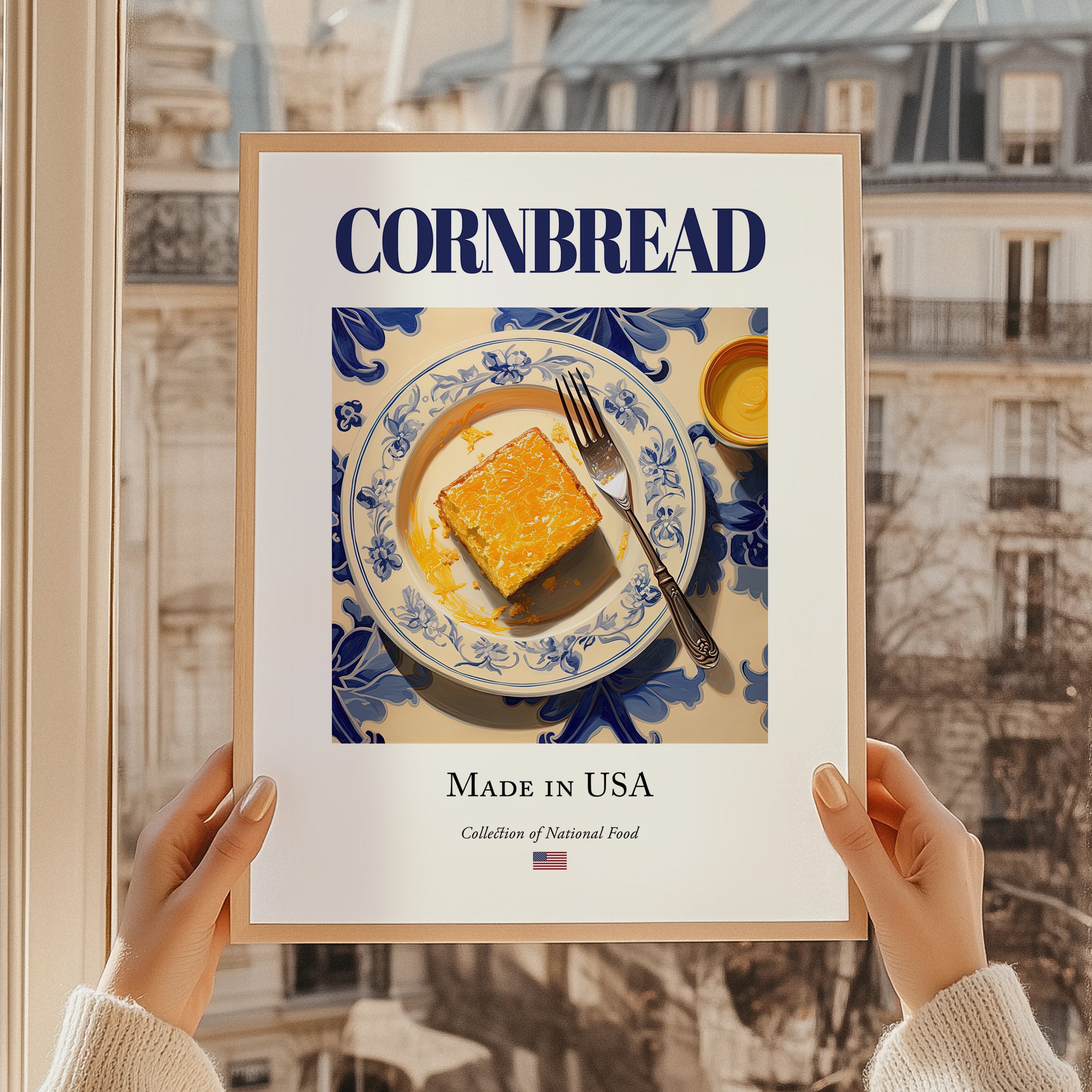 Cornbread – American Bread Dish, Brasserie Art, styled in a charming Paris street view