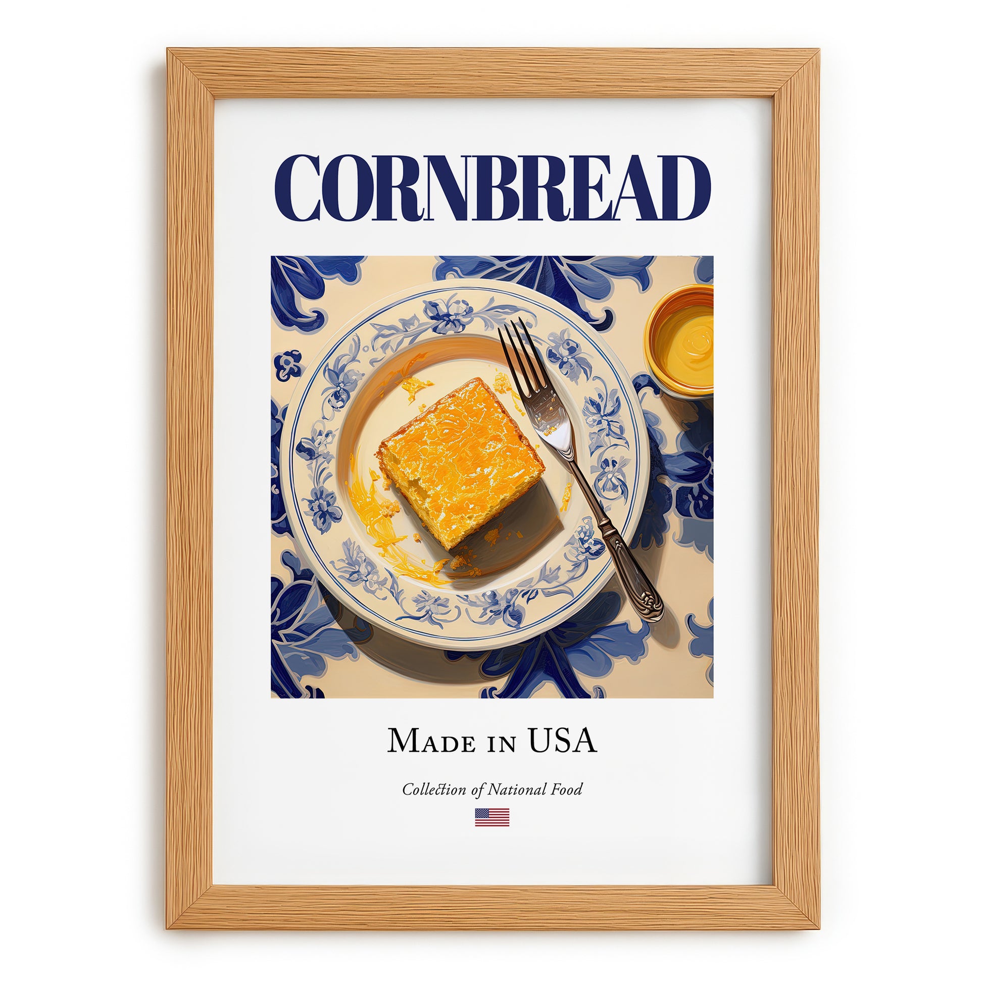Cornbread – American Bread Dish, Brasserie Art, set in oak frame