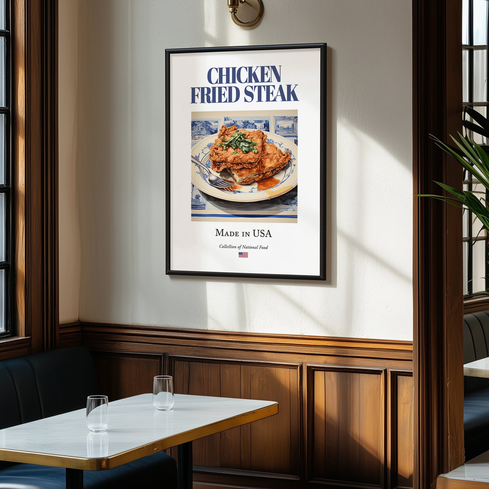 Chicken Fried Steak – American Meat Dish, Bistro Print, clean layout with no caption
