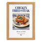 Chicken Fried Steak – American Meat Dish, Bistro Print, set in oak frame