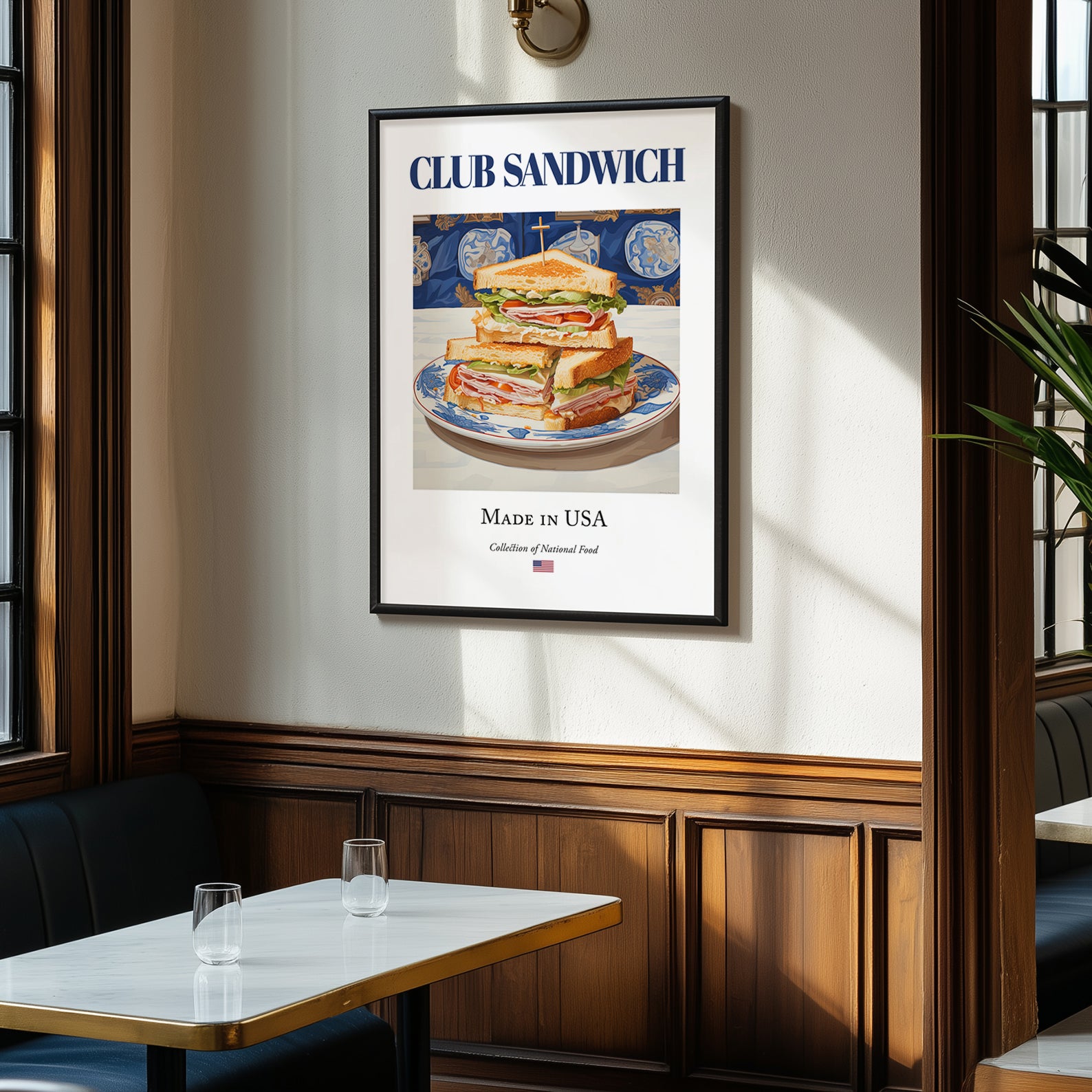 Club Sandwich – American Dish, Café Wall Decor, clean layout with no caption