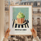 Pistacchio – on Striped Tablecloth, Gelato Still Life, styled in a charming Paris street view