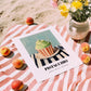 Pistacchio – on Striped Tablecloth, Gelato Still Life, unframed on coastal sand