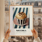 Nocciola – on Striped Tablecloth, Gelato Print, styled in a charming Paris street view