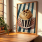 Nocciola – on Striped Tablecloth, Gelato Print, clean layout with no caption