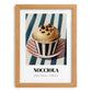 Nocciola – on Striped Tablecloth, Gelato Print, set in oak frame