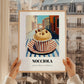 Gelato Nocciola – Italian Outdoor Café Scene, Gelato Poster, styled in a charming Paris street view