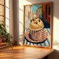 Gelato Nocciola – Italian Outdoor Café Scene, Gelato Poster, clean layout with no caption