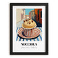 Gelato Nocciola – Italian Outdoor Café Scene, Gelato Poster, in sleek black frame