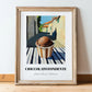 Gelato Cioccolato Fondente – Italian Urban Café Scene, Gelato Print, in wooden frame leaning on the floor