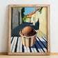 Gelato Cioccolato Fondente – Italian Urban Café Scene, Gelato Print, no-text version framed in wood