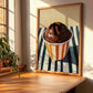 Cioccolato Fondente – on Striped Tablecloth, Gelato Still Life, clean layout with no caption