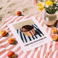 Cioccolato Fondente – on Striped Tablecloth, Gelato Still Life, unframed on coastal sand