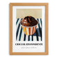 Cioccolato Fondente – on Striped Tablecloth, Gelato Still Life, set in oak frame