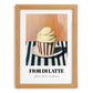 Fior Di Latte – on Striped Tablecloth, Gelato Illustration, set in oak frame