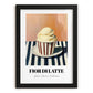 Fior Di Latte – on Striped Tablecloth, Gelato Illustration, in sleek black frame