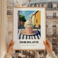 Gelato Fior Di Latte – Italian Outdoor Café Scene, Gelato Illustration, styled in a charming Paris street view