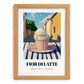Gelato Fior Di Latte – Italian Outdoor Café Scene, Gelato Illustration, set in oak frame