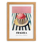 Fragola – on Striped Tablecloth, Gelato Still Life, set in oak frame