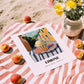 Gelato Limone – Italian Café on the Corner, Gelato Illustration, unframed on coastal sand