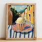 Gelato Limone – Italian Café on the Corner, Gelato Illustration, no-text version framed in wood