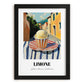 Gelato Limone – Italian Café on the Corner, Gelato Illustration, in sleek black frame
