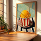 Mango – on Striped Tablecloth, Gelato Wall Poster, clean layout with no caption
