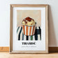 Tiramisu – on Striped Tablecloth, Gelato Wall Decor, in wooden frame leaning on the floor