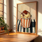 Tiramisu – on Striped Tablecloth, Gelato Wall Decor, clean layout with no caption