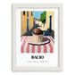 Gelato Bacio – Italian Street Café Scene, Gelato Poster, placed in minimal white frame